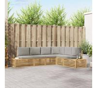 vidaXL Set di divani da esterno 6 Pezzo Bianco e Grigio Chiaro