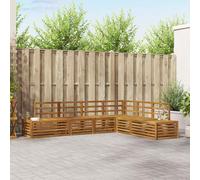 vidaXL Set di divani da esterno 6 Pezzo Naturale, Divano Sezionale da Giardino, Mobili Lounge Moderni, Set Resistente per Relax in Terrazza