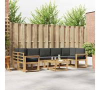 vidaXL Set di divani da esterno 6 pezzi, salotto da giardino moderno, sedute flessibili, legno acacia, relax in terrazza, modulabile per il giardino