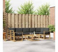 vidaXL Set di divani da esterno 6 pezzi, divano moderno per esterni, sedute flessibili, in legno di acacia, patio, giardino modulare, sezione da giardino