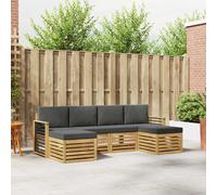 vidaXL Set di divani 6 pz Bianco e Antracite, Divano Moderno da Giardino, Mobili componibili Durevoli, Comfort sulla terrazza