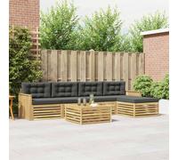 vidaXL Set di divani da esterno 6 pcs Bianco e Antracite, Divano da patio, set moderno, resistente agli agenti atmosferici, lounge da giardino, comodo per spazi relax
