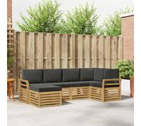 vidaXL Buiten bankenset 6 st Wit en antracietkleurig Polyester