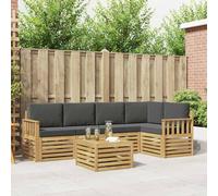 vidaXL Set di divani da esterno, 6 pezzi, bianco e antracite, mobili da giardino, divano componibile moderno, sedie per esterni, terrazza e patio per rilassarsi
