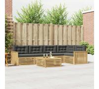vidaXL Set di divani da esterno 6 pcs Bianco e Antracite, Divano Sezionale da Patio, Set Lounge Moderno, Mobili da Giardino Resistenti, Comodo per il Tuo Terrazzo