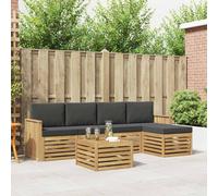 vidaXL Buiten bankenset 6 st Wit en antracietkleurig Polyester