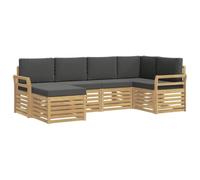 vidaXL Buiten bankenset 6 st Wit en antracietkleurig Polyester