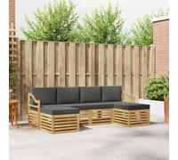 vidaXL Set di divani 6 pz Bianco e Antracite, Divano Moderno da Giardino, Mobili componibili Durevoli, Comfort sulla terrazza