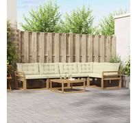 vidaXL Set di divani da esterno 6 pz Bianco e Crema