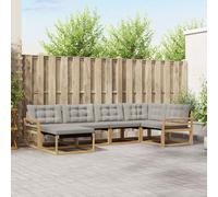 vidaXL Set di divani da esterno 6 pz Bianco e Grigio Chiaro