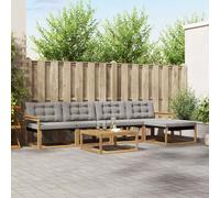 vidaXL Set di divani da esterno 6 pz Bianco e Grigio Chiaro