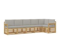 vidaXL Set di divani da esterno 6 pz bianco e grigio chiaro, divano esterno moderno, mobili da giardino, salotto da terrazza, set comodo per rilassarsi