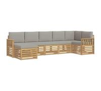 vidaXL Set di divani da esterno 6 pz Bianco e Grigio Chiaro, Scopri divani Moderni per esterni, Mobili sezionali per la tua terrazza, relax in giardino
