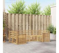 vidaXL Set di 6 divani da esterni, colore bianco, 245 x 128,5 x 73 cm, per salotto da giardino, divano componibile moderno, sedie da esterni, set da patio, mobili da terrazza, soggiorno confortevole