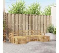 vidaXL Set di divani da esterno 6 pz Bianco Legno di Acacia Massello