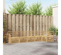 vidaXL Set di 6 divani per esterni, colore bianco, 308 x 130,5 x 73 cm, da giardino, divano componibile, set comfort per terrazza
