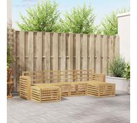 vidaXL Set di divani da esterno 6 pz Bianco Legno di Acacia Massello
