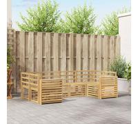 vidaXL Set di 6 divani da esterni, colore bianco, 245 x 132,5 x 73 cm, per salotto da giardino, divano componibile moderno, sedie da esterni, set da patio, mobili da terrazza, soggiorno confortevole