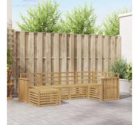 vidaXL Set di divani da esterno 6 pcs Bianco Poliestere, Divano da esterno, moderno, angolare, per giardino, arredo patio, set relax in veranda