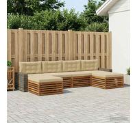 vidaXL Set di divani con cuscino in legno massello di acacia, set di divani in legno di acacia, design modulare per terrazza, comode sedie a sdraio da giardino, mobili da giardino, divani
