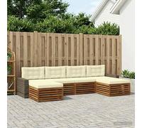 vidaXL Set di divani da esterno 6 pz Legno di Acacia Massello
