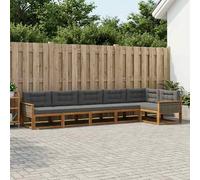 vidaXL Set di divani da esterno 6 pz Naturale e Antracite