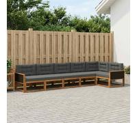 vidaXL Set di divani da esterno 6 pz Naturale e Antracite