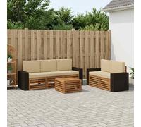 vidaXL Set divani Legno di Acacia Massello, Divano da giardino, resistente, mobile moderno per patio, set per rilassamento all'aperto, comfort nel terrazzo