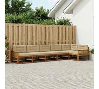 vidaXL Set di divani da esterno 6 pz Naturale e Beige