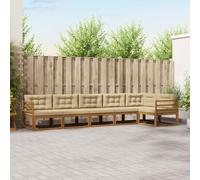 vidaXL Set di divani da esterno 6 pz Naturale e Beige