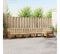 vidaXL Set di divani da esterno 6 pz Naturale e Beige