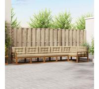 vidaXL Set di divani da esterno 6 pz Naturale e Beige