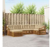 vidaXL Set di divani da esterno 6 pz Naturale e Beige