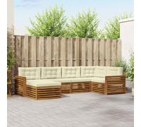 vidaXL Set di divani da esterno 6 pz Naturale e Crema
