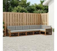 vidaXL Set di divani da esterno 6 pz Naturale e Grigio chiaro