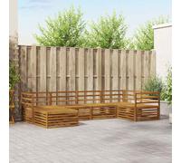 vidaXL Set di divani da esterno 6 pz Naturale Legno di Acacia Massello