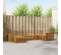 vidaXL Set di divani da esterno 6 pz Naturale Legno di Acacia Massello