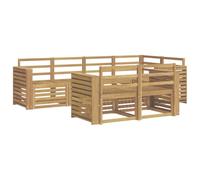 vidaXL Set di divani da esterno 7 pc Bianco Legno di Acacia Massiccio
