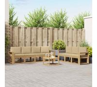 vidaXL Set di divani da esterno, 7 pezzi, divano da giardino, moderno e confortevole, mobili sezionali, set per patio, sedie in terrazza