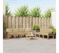 vidaXL Set di divani da esterno, 7 pezzi, divano da giardino, moderno e confortevole, mobili sezionali, set per patio, sedie in terrazza