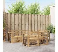 vidaXL Set di divani da esterno 7 pcs Bianco 247 x 128,5 x 73 cm, Divano Sezionale Moderno da Giardino, Lounge Esterno, Set Soggiorno Comodo per Terrazza e Patio