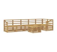vidaXL Set di divani da esterno 7 pcs Bianco 59 x 59 x 37 cm, Divano da giardino, set moderno per esterni, sofà modulari, relax a tavola, ensemble in legno per patio