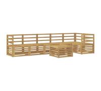 vidaXL Set di divani da esterno 7 pcs Bianco 59 x 59 x 37 cm, Divano da giardino, set moderno per esterni, sofà modulari, relax a tavola, ensemble in legno per patio
