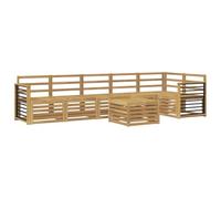 vidaXL Set di divani da esterno 7 pcs Bianco 59 x 59 x 37 cm, Divano da giardino, set moderno per esterni, sofà modulari, relax a tavola, ensemble in legno per patio