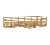 vidaXL Set di divani da esterno 7 pcs Bianco 59 x 59 x 37 cm, Divano da giardino, set moderno per esterni, sofà modulari, relax a tavola, ensemble in legno per patio