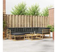 vidaXL Set di divani da esterno 7 pcs Bianco e Antracite, Divano da giardino moderno, mobile da esterno resistente, arredo per piscina, seating flessibile e lounge anti intemperie