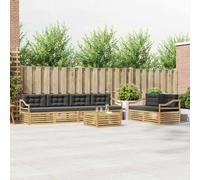 vidaXL Set di divani da esterno 7 pcs Bianco e Antracite Poliestere, Divano da Giardino, Set Sezionale Moderno per Patio e Terrazza, Comodo e alla Moda