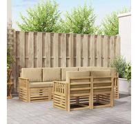 vidaXL Set di divani da esterno 7 pcs Bianco e Beige