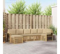 vidaXL Set di divani da esterno 7 pcs Bianco e Beige, Scopri divani moderni per esterni, mobili sezionali per il terrazzo, lounge da giardino per il massimo comfort