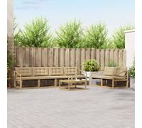 vidaXL Set di divani da esterno 7 pcs Bianco e Beige 79 x 79 x 37 cm